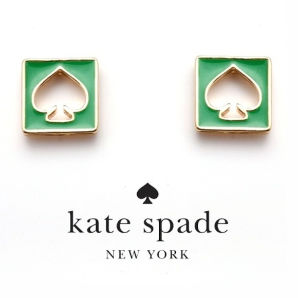 kate spade Jewelry - NWT Kate Spade Hole Punch Earring Studs Gold Green